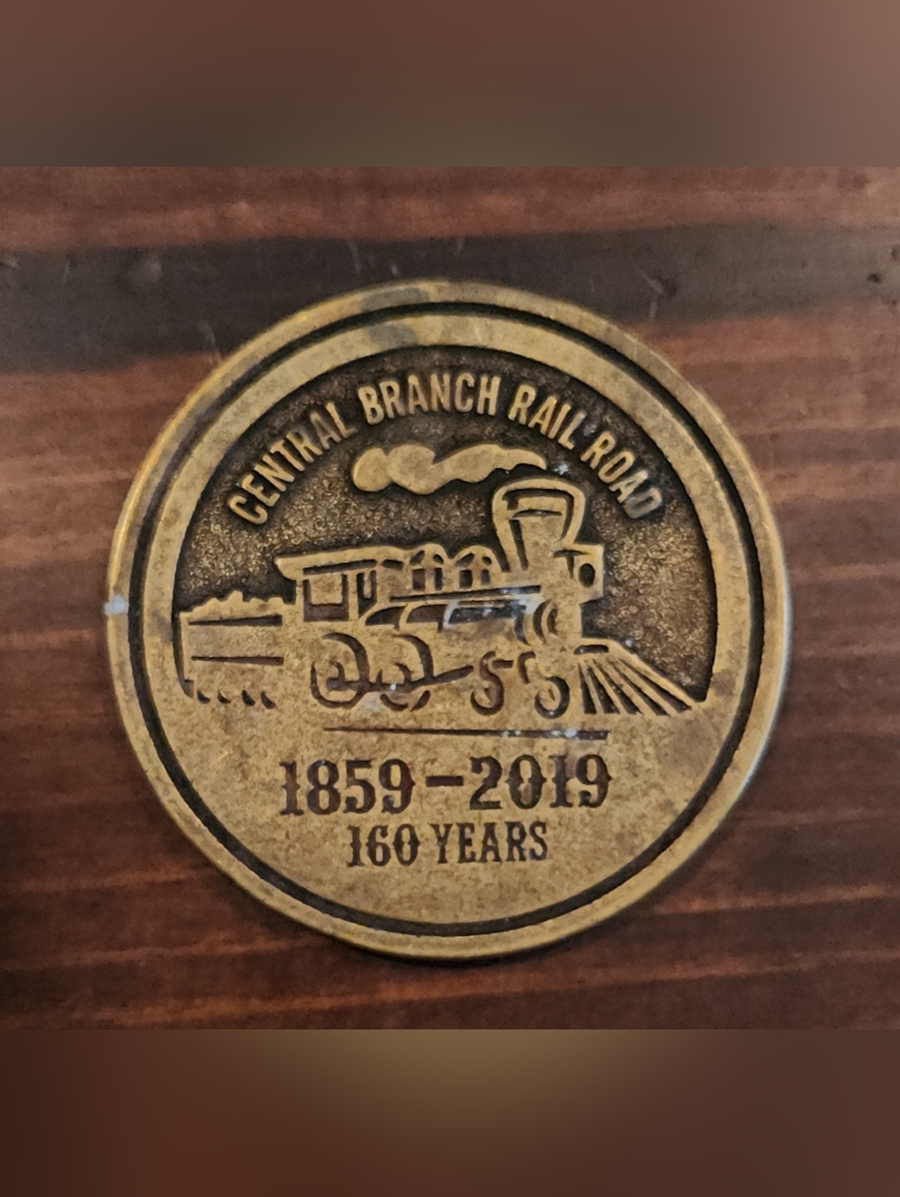 Central Branch Railroad Limited Edition Brass Collector Coin